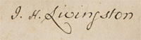 John Henry Livingston Signature